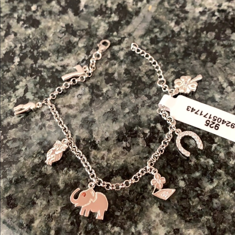 925 Sterling Silver Lucky Bracelet 6” to 8” - Picture 3 of 6